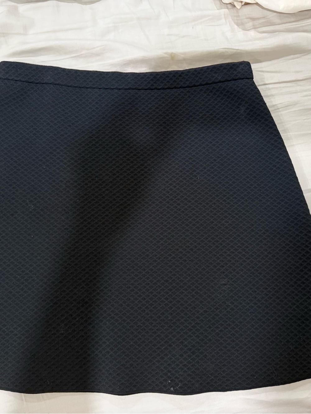 Theory Black Textured A line Mini Skirt